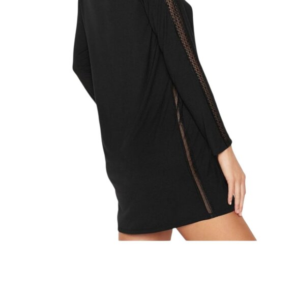 Victoria Secrete Black Longsleeve Nightgown With Lace Detail Size Small - Picture 8 of 16